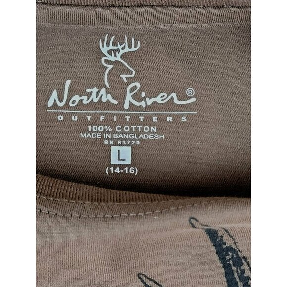 North River Outfitters Womens Buck Wildlife T-Shirt size Large 14-16 NWT JH1320 - Picture 3 of 3